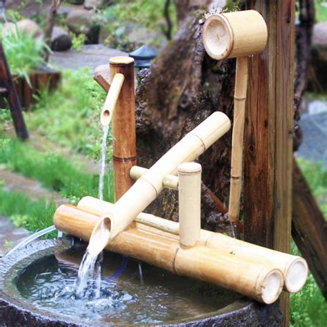 bamboo water feature japanese|More.